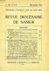 REVUE DIOCESAINE DE NAMUR, T. VII, N° 3-4, MAI-JUILLET 1952. COLLECTIF