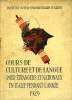 COURS DE CULTURE ET DE LANGUE POUR ETRANGERS ET NATIONAUX EN ITALIE PENDANT L'ANNEE 1929. COLLECTIF