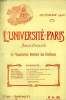 L'UNIVERSITE DE PARIS, 20e ANNEE, N° 8 (NOUVELLE SERIE), OCT. 1905. COLLECTIF