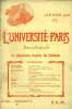 L'UNIVERSITE DE PARIS, 21e ANNEE, N° 11 (NOUVELLE SERIE), JAN. 1906. COLLECTIF
