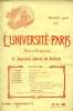 L'UNIVERSITE DE PARIS, 21e ANNEE, N° 13 (NOUVELLE SERIE), MARS 1906. COLLECTIF