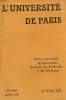 L'UNIVERSITE DE PARIS, 26e ANNEE, OCT. 1910. COLLECTIF