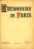 L'UNIVERSITE DE PARIS, 31e ANNEE, N&deg; 225, DEC. 1920. COLLECTIF