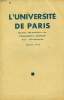 L'UNIVERSITE DE PARIS, JUILLET 1932. COLLECTIF