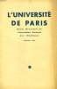 L'UNIVERSITE DE PARIS, JAN. 1933. COLLECTIF