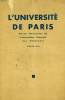 L'UNIVERSITE DE PARIS, FEV. 1933. COLLECTIF