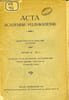 ACTA ACADEMIAE VELEHRADENSIS, ANNUS IX, N&deg; 1. COLLECTIF