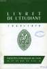 FACULTES CATHOLIQUES DE LYON, LIVRET DE L'ETUDIANT 1969-1970. COLLECTIF