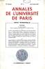 ANNALES DE L'UNIVERSITE DE PARIS, 37e ANNEE, N° 2, AVRIL-JUIN 1967. COLLECTIF