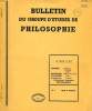 BULLETIN DU GROUPE D'ETUDES DE PHILOSOPHIE, N° 1. COLLECTIF