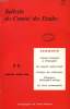 BULLETIN DU COMITE DES ETUDES, N° 52, JAN.-MARS 1968. COLLECTIF