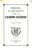 MEMOIRES ET DOCUMENTS PUBLIES PAR L'ACADEMIE SALESIENNE, TOME 72, 1958. COLLECTIF