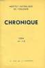 CHRONIQUE, N° 1-2, 1954. COLLECTIF