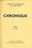 CHRONIQUE, N° 3-4, 1958. COLLECTIF
