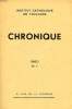 CHRONIQUE, N° 1, 1960. COLLECTIF