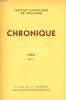 CHRONIQUE, N° 1, 1962. COLLECTIF