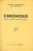 CHRONIQUE, N° 1, 1966. COLLECTIF