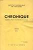 CHRONIQUE, N° 1, 1973. COLLECTIF