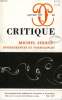 CRITIQUE, 32e ANNEE, N° 380, JAN. 1979. COLLECTIF