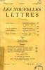 LES NOUVELLES LETTRES, 1re ANNEE, N° 3, OCT. 1938. COLLECTIF