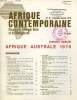 AFRIQUE CONTEMPORAINE, N° 87, SEPT.-OCT. 1976, DOCUMENTS D'AFRIQUE NOIRE ET DE MADAGASCAR, N° SPECIAL, AFRIQUE AUSTRALE 1976. COLLECTIF