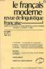 LE FRANCAIS MODERNE, 40e ANNEE, N&deg; 2, AVRIL 1972, REVUE DE LINGUISTIQUE FRANCAISE. COLLECTIF