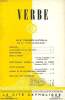 VERBE, 12e ANNEE, SUPPLEMENT N° 11, AOUT-SEPT. 1957. COLLECTIF