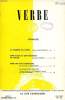VERBE, 14e ANNEE, N° 105, SEPT.-OCT. 1959. COLLECTIF