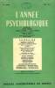 L'ANNEE PSYCHOLOGIQUE, 55e ANNEE, FASC. I, 1955. COLLECTIF