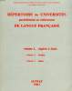 REPERTOIRE DES UNIVERSITES PARTIELLEMENT OU ENTIEREMENT DE LANGUE FRANCAISE, 3 VOLUMES. COLLECTIF