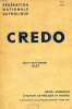 CREDO, AOUT-SEPT. 1937. COLLECTIF