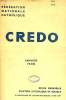 CREDO, JAN. 1938. COLLECTIF