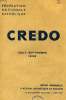 CREDO, AOUT-SEPT. 1939. COLLECTIF