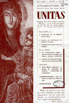 UNITAS, IXe ANNEE, VOL. III, N° 29, SEPT.-OCT. 1956. COLLECTIF