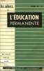 LES CAHIERS DE L'EDUCATION PERMANENTE, N° 8, NOV. 1959. COLLECTIF