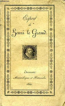 ESPRIT DU ROI HENRI LE GRAND. GERVAIS PAUL