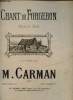 CHANT DU FORGERON MORCEAU DE GENRE POUR PIANO.. M.CARMAN. OP.96.