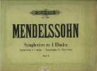 Deux volumes Symphonien zu 4 handen, symphonies à 4 mains- Symphonies for piano duet., Band I et II, pour piano. Mendelssohn