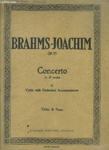 Concerto in D major for violin and piano by Joseph Joachimn op 77