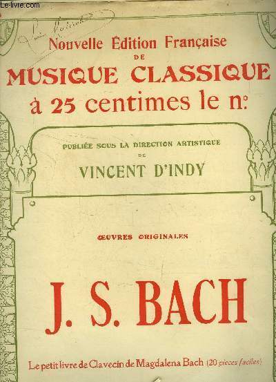 Petit Livre d'Anna Magdalena Bach - BACH - Partition - Piano