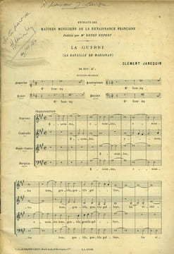 Extraits des maîtres musiciens de la renaissance française. Janequin Clément