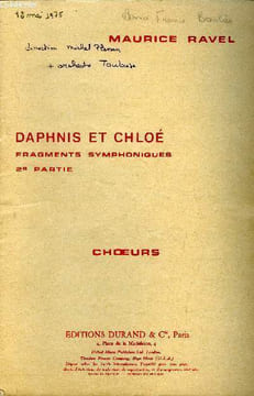 Daphnis et chloé, fragmets symphoniques 2e partie- choeurs. Ravel Maurice