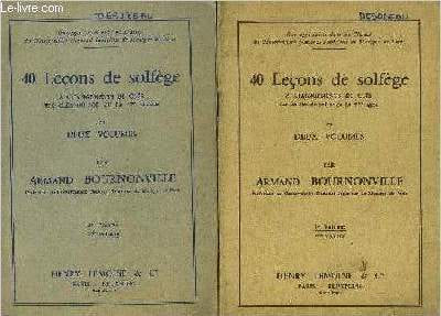 40 leçons de solfège a changement de clés sur les clés de sol et de fa 4eme ligne en deux volumes- Volume 1 et 2