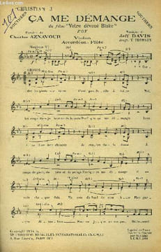 Qué belle demoiselle pour violon accordéon flûte/ ça me dérange pour violon accordéon flute. Davis Jeff / Giannini