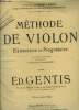 Méthode de violon élémentaire et progressive. Gentis Ed.