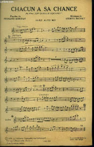Chacun a sa chance pour violon conducteur / Un coup de cafard pour saxo alto mi b et violon conducteur