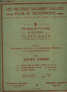 3 transcriptions d'oeuvres classiques pour saxo alto mi b ou saxo ténor si b avec accompagnement de piano