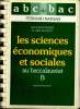 LES SCIENCES ECONOMIQUES ET SOCIALES AU BACCALAUREAT B.. JEAN BERTHINIER  ET CLAIRE MANCEL