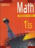 MATH. PREMIERE ES. OBLIGATOIRE ET OPTION. PROGRAMME 2001.. J. MALAVAL, D. COURBON, C. TARDY, M. CHABANAT...