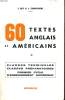 60 TEXTES ANGLAIS ET AMERICAINS POUR L'ENTRAINEMENT AU BACCALAUREAT - CLASSES TERMINALES. J. REY - J. CHENCINSKI